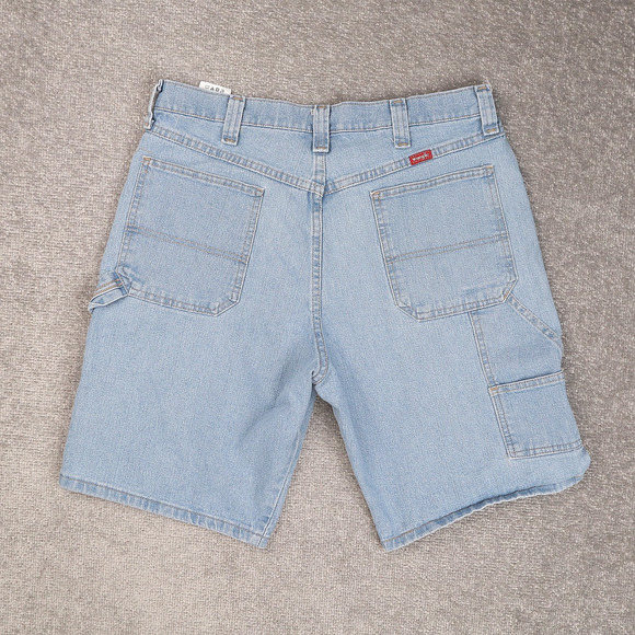 Mens Wrangler 34x9 Light Wash Denim Jean Shorts - Picture 2 of 9
